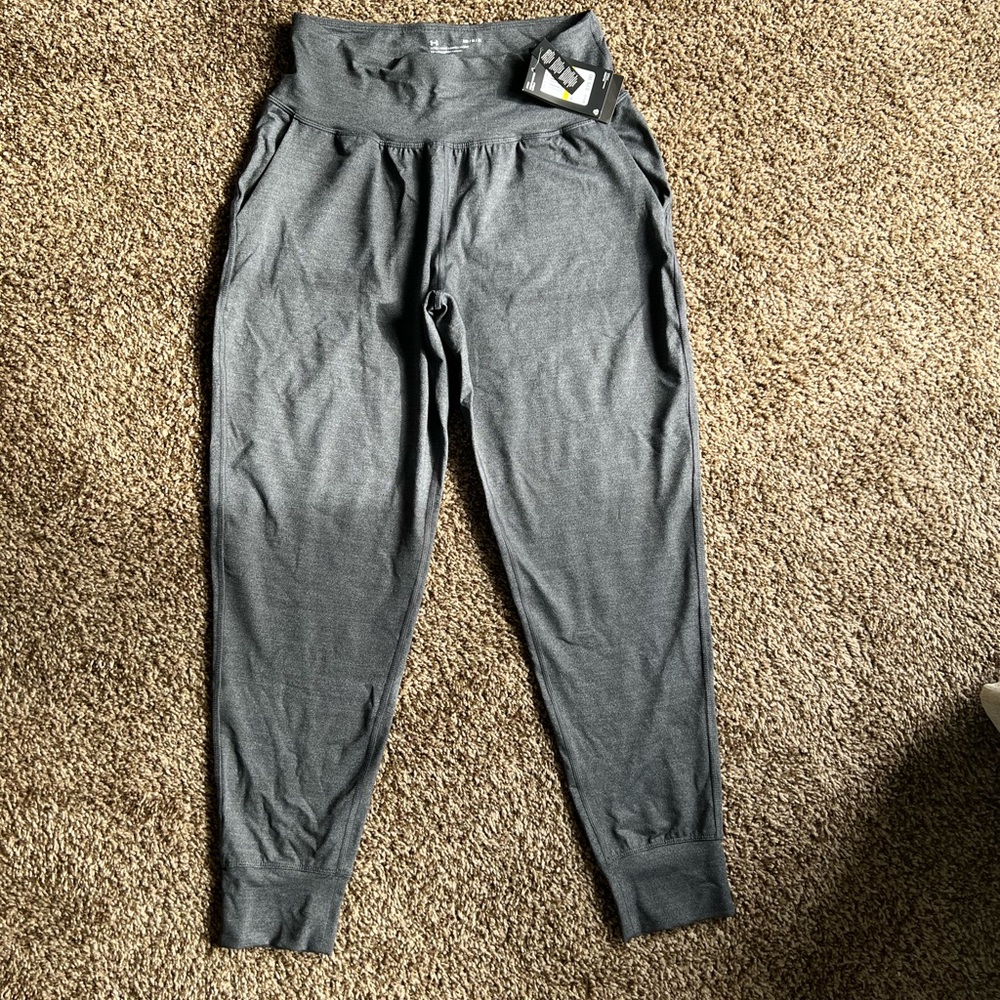 Under Armour Gray Track Pants with Tapered Leg Design